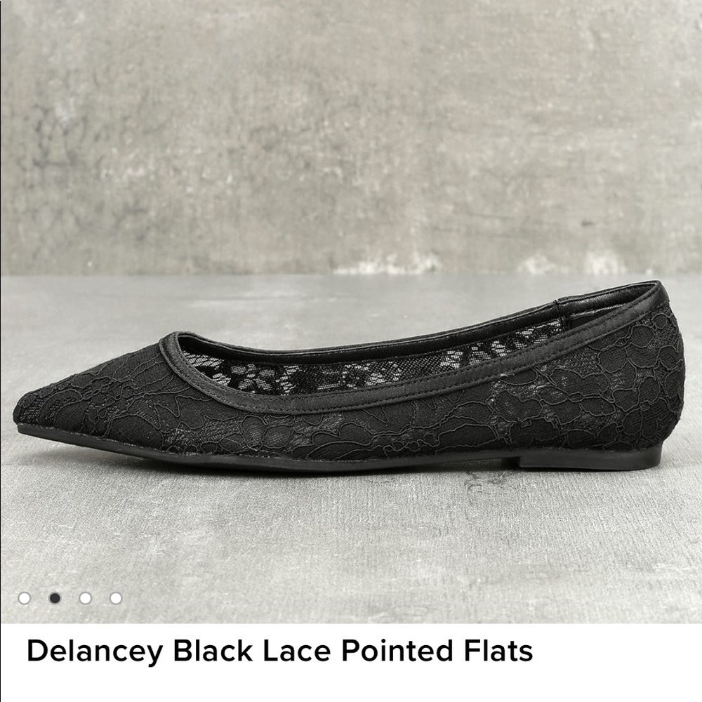 Lulu’s Black Lace Flats